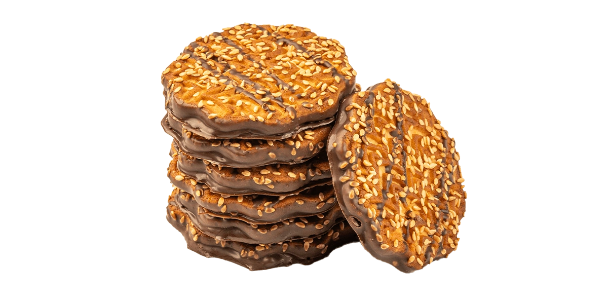 Печенье с кунжутом (глазурь на донышке)