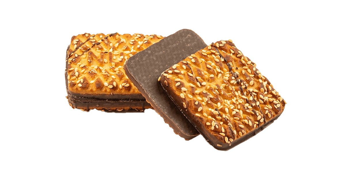 Печенье с кунжутом (глазурь на донышке)